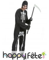 Combinaison squelette avec capuche, pour adulte