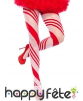 Collants striés blancs rouges en spandex