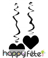 Coeur suspendus en métal noires