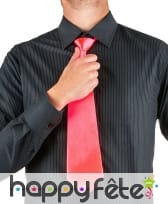 Cravate saumon fluo, attache élastique, image 1