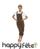 Costume salopette marron 2eme guerre pour femme