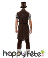 Costume steampunk marron pour homme, image 1