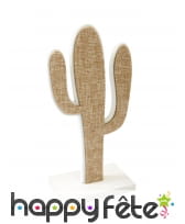 Cactus sur pied en toile marron de 15 cm