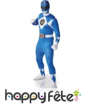Combinaison seconde peau Power rangers bleu adulte