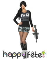 Costume SWAT pour femme avec shorty