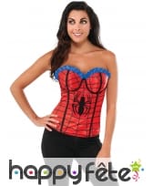 Corset Spiderman rouge et bleu pour femme