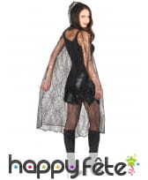 Cape toile d'araignée noire transparente mi-longue, image 1