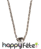 Collier tète de mort en métal, image 1
