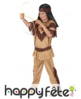 Costume tunique d'indien marron clair pour enfant, image 2