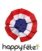 Cocarde tricolore en tissu avec epingle