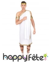 Costume tunique grecque blanche pour homme, image 1