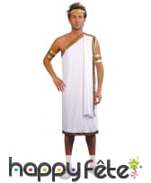 Costume tunique grecque blanche pour homme