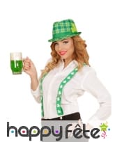 Chapeau tartan Irlandais avec tr&egrave;fle, image 2