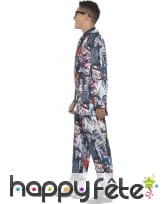 Costume trois pièces motifs zombie pour ado, image 2