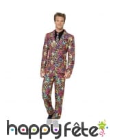 Costume trois pièces néon multicolore