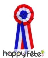 Cocarde tricolore tissu a pans 8cm epingle