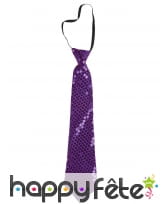 Cravate violette à sequins
