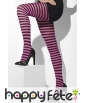 Collants violets et noir lignés, image 1