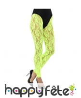 Collant vert fluo et dentelle sans pied