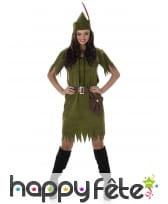 Costume vert kaki de femme des bois
