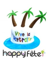 Chapeau vive la retraite avec palmiers