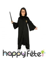 Costume veste noire à capuche de petit sorcier
