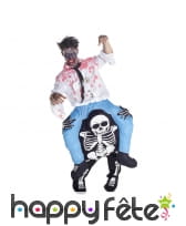 Costume zombie à dos de squelette