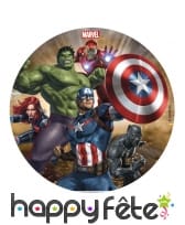 Disque Avengers de 16 cm en sucre