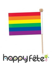 Drapeau Arc-en-ciel en tissu de 9,5 x 15 cm