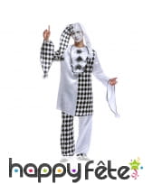 Déguisement arlequin noir et blanc pour homme