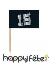 Drapeaux anniversaire VIP sur pics 8cm, image 2