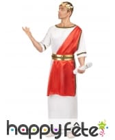Déguisement blanc de Jules César avec toge rouge, image 1