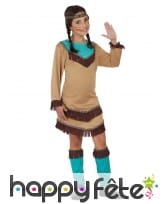 Déguisement beige et bleu de petite Indienne