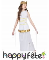 Déguisement blanc et doré de petite déesse Grecque, image 1