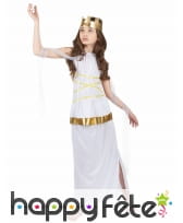 Déguisement blanc et doré de petite déesse Grecque