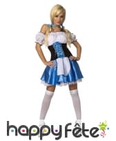Déguisement bleu et blanc de serveuse bavaroise, image 3