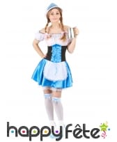 Déguisement bleu et blanc de serveuse bavaroise