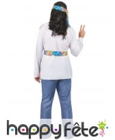 Déguisement bleu et coloré de hippie pour homme, image 2