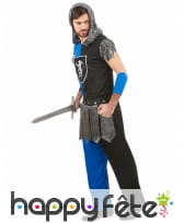 Déguisement bleu et noir de chevalier pour homme, image 1