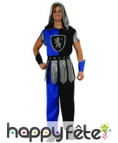 Déguisement bleu et noir de chevalier pour homme, image 3