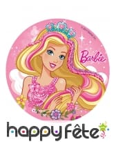 Disque Barbie en sucre de 16cm