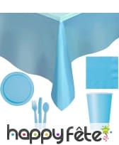 Décorations bleues pastelles d'anniversaire