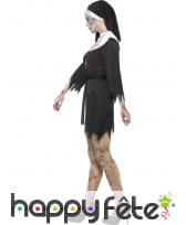 Déguisement bonne soeur zombie robe courte, image 2