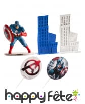 Décorations Captain America pour gâteau, 8 cm