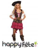 Déguisement court de femme pirate baroque