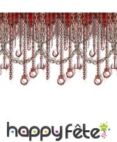 Décoration chaine et crochets ensanglantés murale