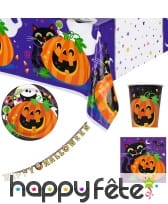 Décos citrouille et chat pour table de Halloween