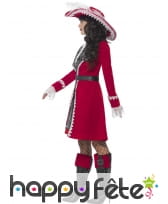 Déguisement capitaine pirate rouge pour femme, image 2