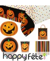 Décos citrouille souriante pour table de Halloween