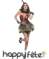 Déguisement clown sexy à damier pour femme, image 1